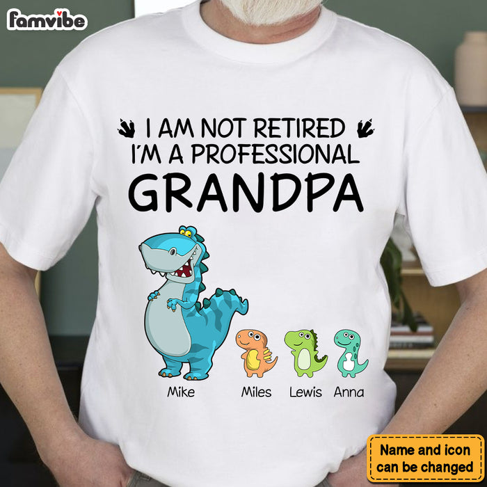 Personalized Gift For Grandpa Saurus Not Retired Shirt - Hoodie - Sweatshirt 32970 1