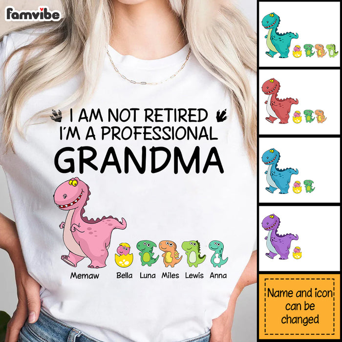 Personalized Gift For Grandma Saurus Not Retired Shirt - Hoodie - Sweatshirt 32971 1