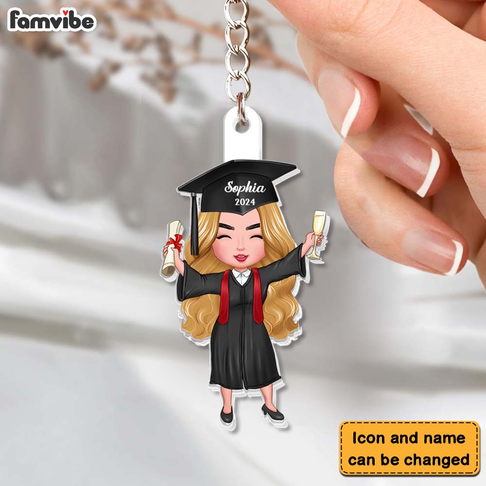 Personalized Gift For Class Of 2024 Senior Graduation Acrylic Keychain 32974 Primary Mockup