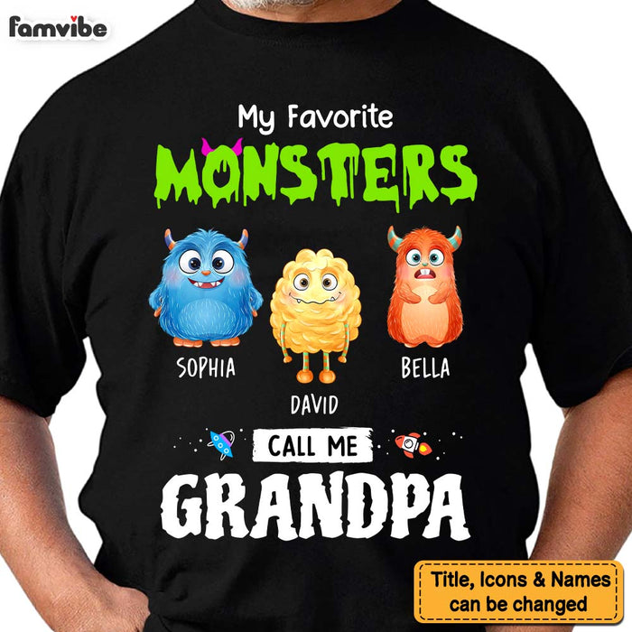 Personalized Gift For My Favorite Little Monsters Call Me Grandpa Shirt - Hoodie - Sweatshirt 32982 1