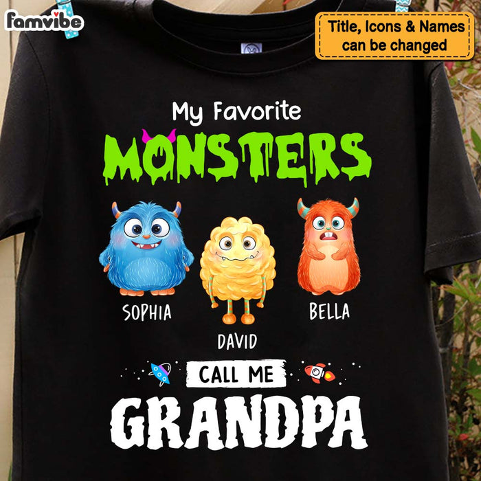 Personalized Gift For My Favorite Little Monsters Call Me Grandpa Shirt - Hoodie - Sweatshirt 32982 1