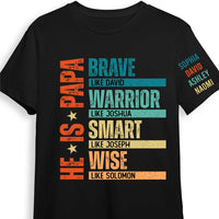 Personalized Gift For Dad, Grandpa He Is Brave Sleeve Printed T-shirt 32985 thumb 1