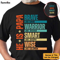 Personalized Gift For Dad, Grandpa He Is Brave Sleeve Printed T-shirt 32985 thumb 1