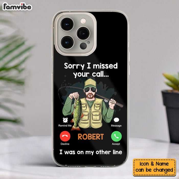 Personalized For Dad I Was On My Other Line Clear Phone Case 32986 1