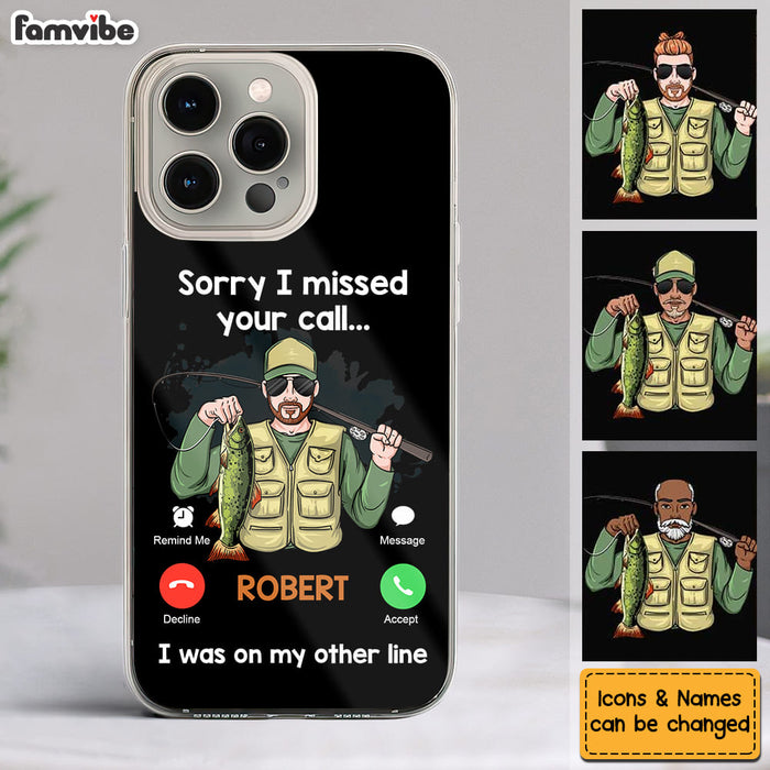 Personalized For Dad I Was On My Other Line Clear Phone Case 32986 1