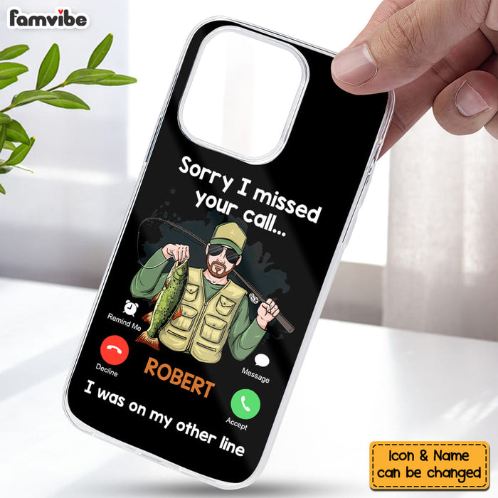 Personalized For Dad I Was On My Other Line Clear Phone Case 32986 1