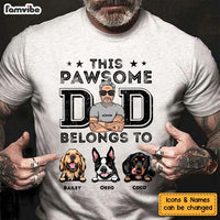 Personalized Gift For Dog Dad This Pawsome Dad Belongs To Shirt - Hoodie - Sweatshirt 32991 thumb 1