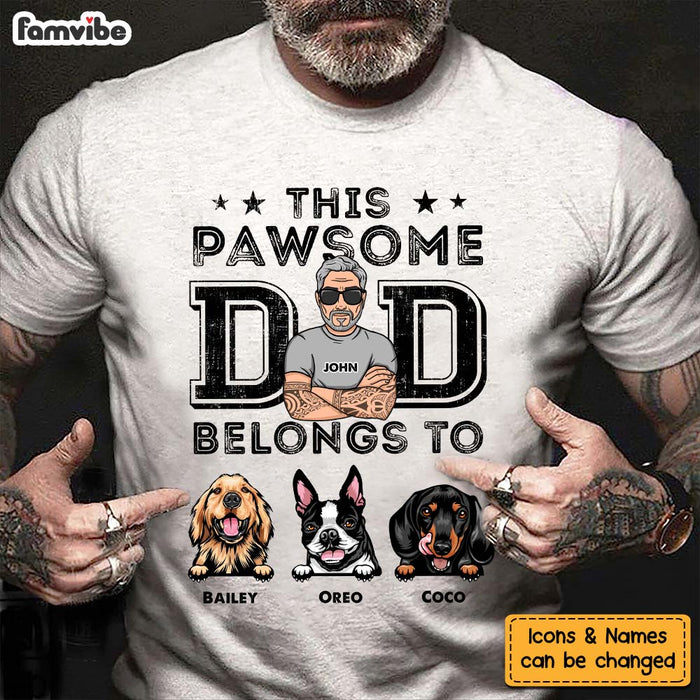 Personalized Gift For Dog Dad This Pawsome Dad Belongs To Shirt - Hoodie - Sweatshirt 32991 1