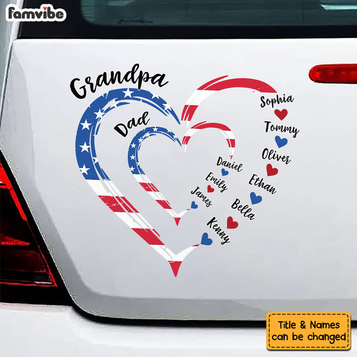 Personalized Gift For Grandpa Hearts Photo Decal 32995 1