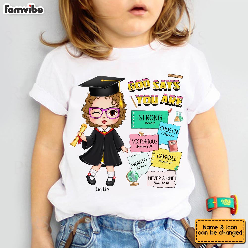 Personalized Graduation God Says I Am Kid T Shirt - Kid Hoodie - Kid Sweatshirt 32602 Mockup 2