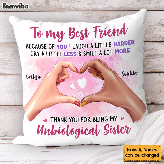 Personalized Gift To my Friend Heart Hands Pillow 32878 1
