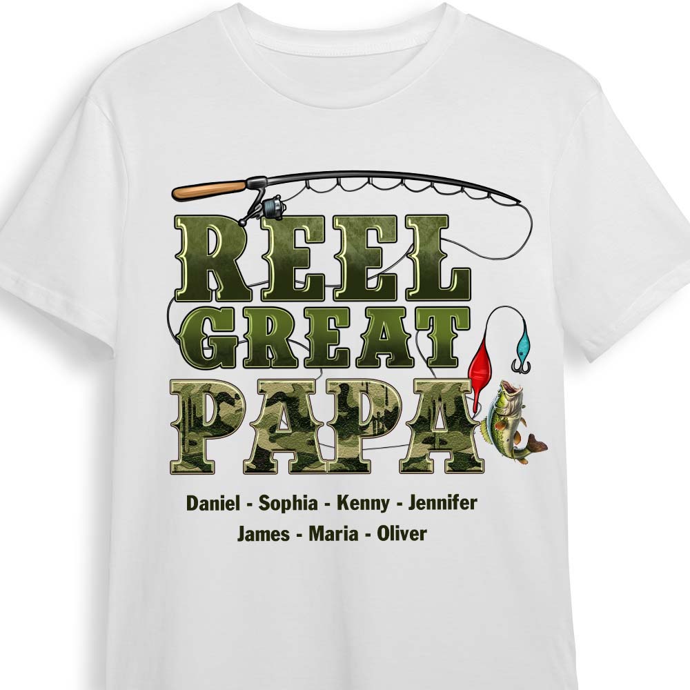 Personalized Reel Great Dad Fishing Camouflage Shirt Hoodie Sweatshirt 33002 Primary Mockup