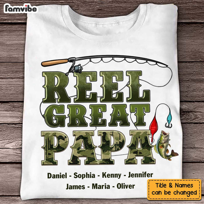 Personalized Reel Great Dad Fishing Camouflage Shirt - Hoodie - Sweatshirt 33002 1