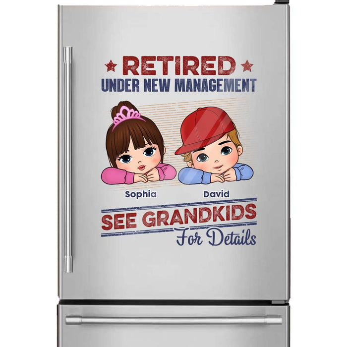 Personalized Retired Under New Management Photo Decal 33003 1