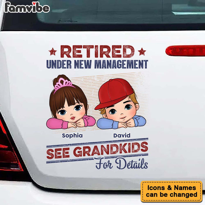 Personalized Retired Under New Management Photo Decal 33003 1