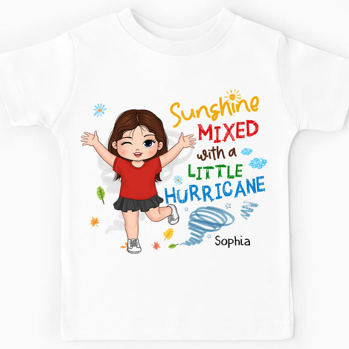 Personalized Sunshine Mixed With A Little Hurricane Kid T Shirt - Kid Hoodie - Kid Sweatshirt 33006 1