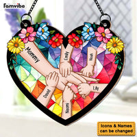 Personalized Gifts For Mom Kids Holding Mom Hand Acrylic Mix Wood Suncatcher Ornament 33008 thumb 1