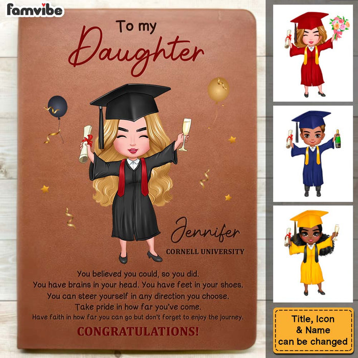 Personalized Gift For Daughter Graduation Leather Cover Notebook 33013 1
