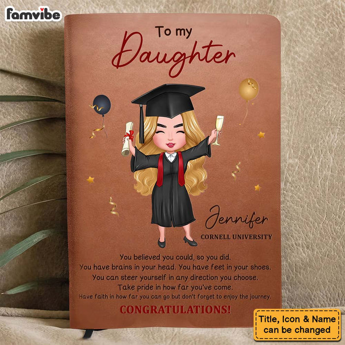 Personalized Gift For Daughter Graduation Leather Cover Notebook 33013 1