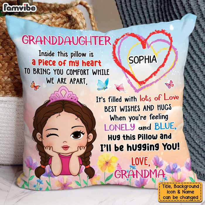 Personalized Gift For Granddaughter Hug This Pillow 32092