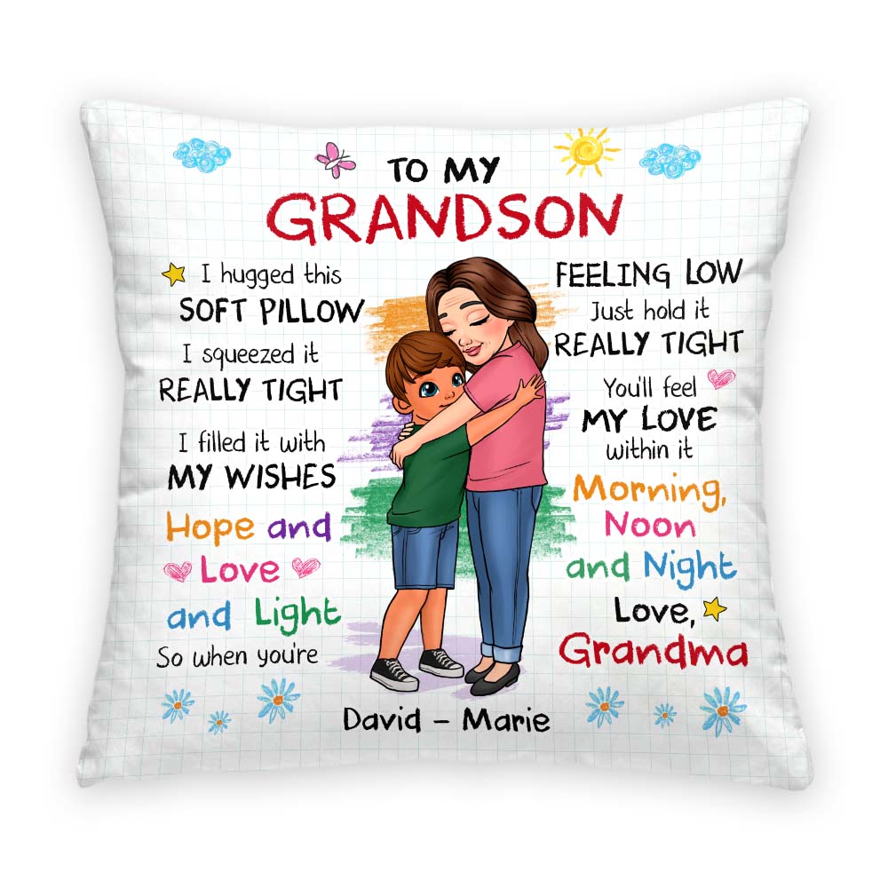 Personalized Gift For Grandson Hug This Pillow 33018 Primary Mockup