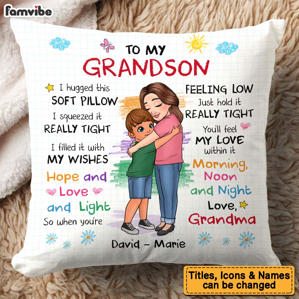 Personalized Gift For Grandson Hug This Pillow 33018 Primary Mockup