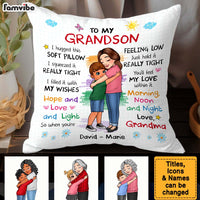 Personalized Gift For Grandson Hug This Pillow 33018 thumb 1