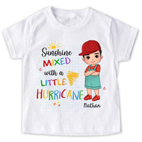 Personalized Gift For Grandson Sunshine Mixed With Hurricane Kid T Shirt - Kid Hoodie - Kid Sweatshirt 33020 thumb 1
