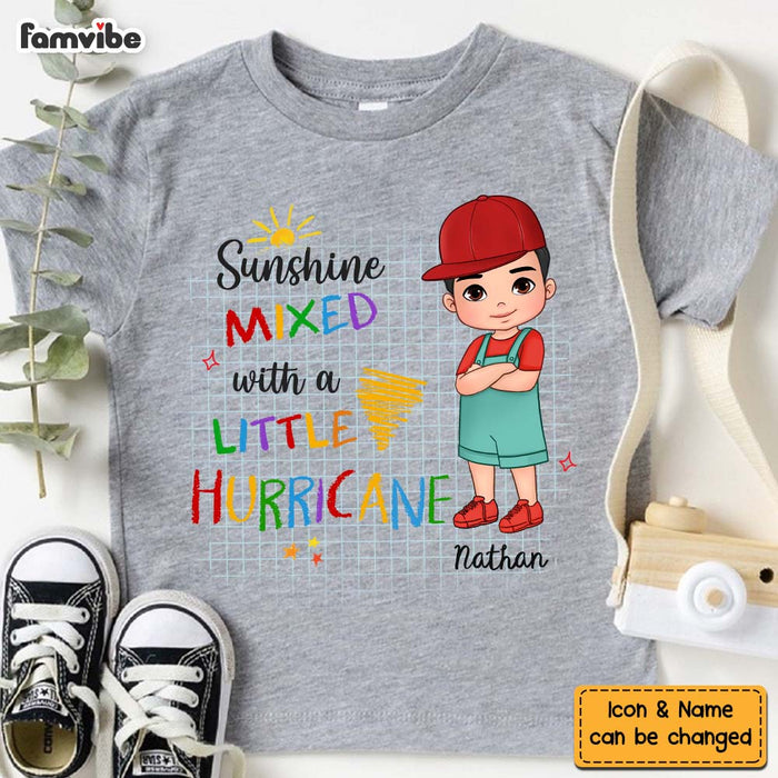 Personalized Gift For Grandson Sunshine Mixed With Hurricane Kid T Shirt - Kid Hoodie - Kid Sweatshirt 33020 1