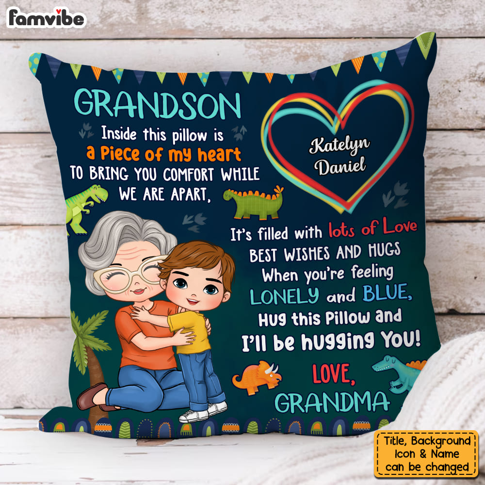 Personalized Gift For Grandson Hug This Pillow 33023 Primary Mockup