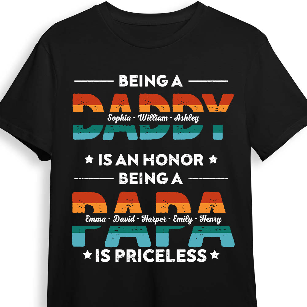 Personalized  Gift For Dad Grandpa Being A Dad Is An Honor Being A Papa Is Priceless Shirt Hoodie Sweatshirt 33028 Primary Mockup