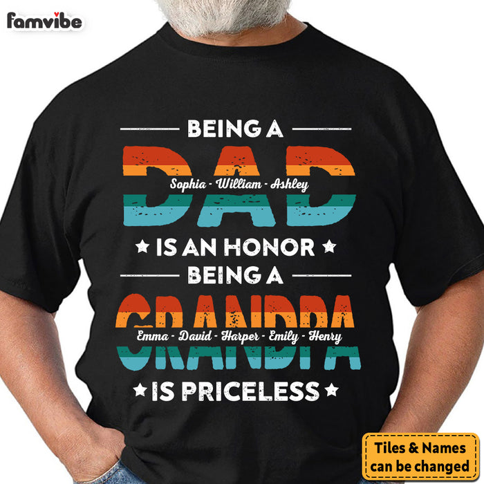 Personalized  Gift For Dad Grandpa Being A Dad Is An Honor Being A Papa Is Priceless Shirt - Hoodie - Sweatshirt 33028 1
