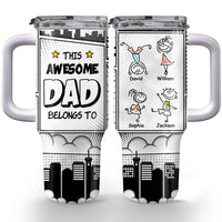 Personalized Gift For Dad This Awesome Dad Belongs To 40oz Tumbler With Straw 33029 thumb 1