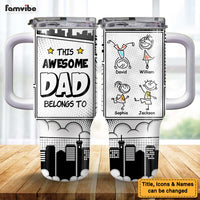 Personalized Gift For Dad This Awesome Dad Belongs To 40oz Tumbler With Straw 33029 thumb 1