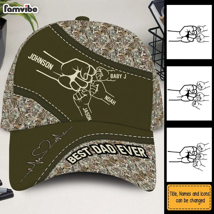 Personalized Outline Fist Bump Dad Grandpa Cap 33031 1