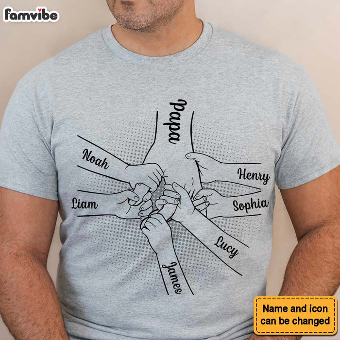 Personalized Dad Papa Kids Hand in Hand Shirt - Hoodie - Sweatshirt 33034 1