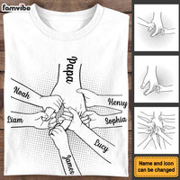Personalized Dad Papa Kids Hand in Hand Shirt - Hoodie - Sweatshirt 33034 thumb 1