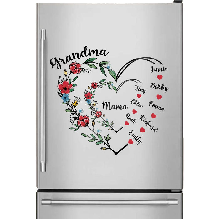 Personalized Gift For Grandma Floral Heart Photo Decal 33035 1