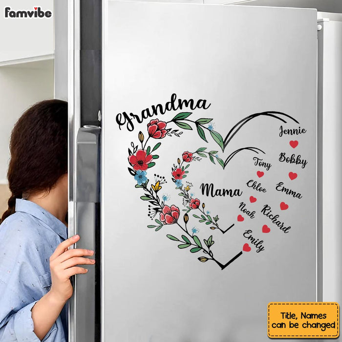Personalized Gift For Grandma Floral Heart Photo Decal 33035 1