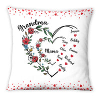 Personalized Gift For Grandma Floral Heart Pillow 33036 thumb 1