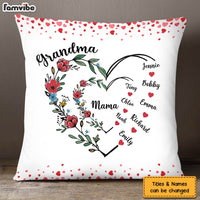 Personalized Gift For Grandma Floral Heart Pillow 33036 thumb 1