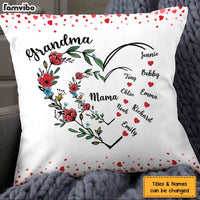 Personalized Gift For Grandma Floral Heart Pillow 33036 thumb 1