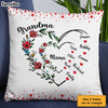 Personalized Gift For Grandma Floral Heart Pillow 33036 1