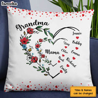 Personalized Gift For Grandma Floral Heart Pillow 33036 thumb 1