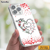 Personalized Gift For Grandma Floral Heart Clear Phone Case 33037 thumb 1