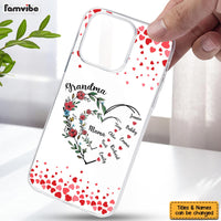 Personalized Gift For Grandma Floral Heart Clear Phone Case 33037 thumb 1