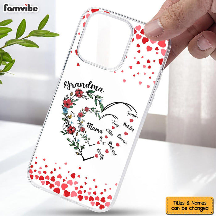 Personalized Gift For Grandma Floral Heart Clear Phone Case 33037 1
