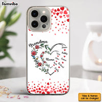 Personalized Gift For Grandma Floral Heart Clear Phone Case 33037 thumb 1