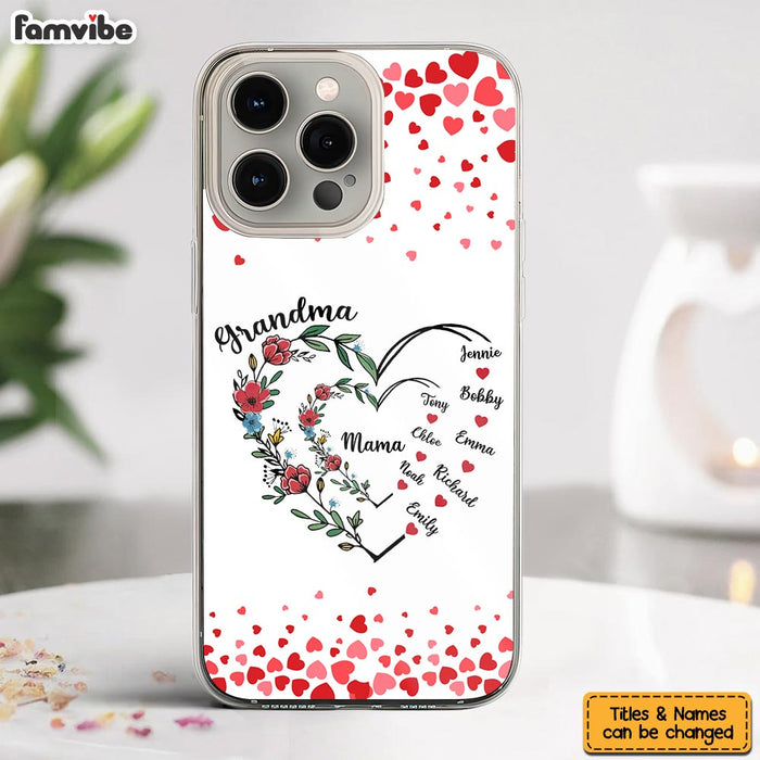 Personalized Gift For Grandma Floral Heart Clear Phone Case 33037 1