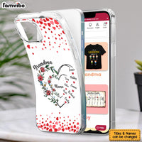 Personalized Gift For Grandma Floral Heart Clear Phone Case 33037 thumb 1